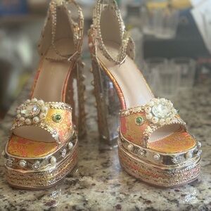 AZALEA WANG CICI JEWELED HEELS
